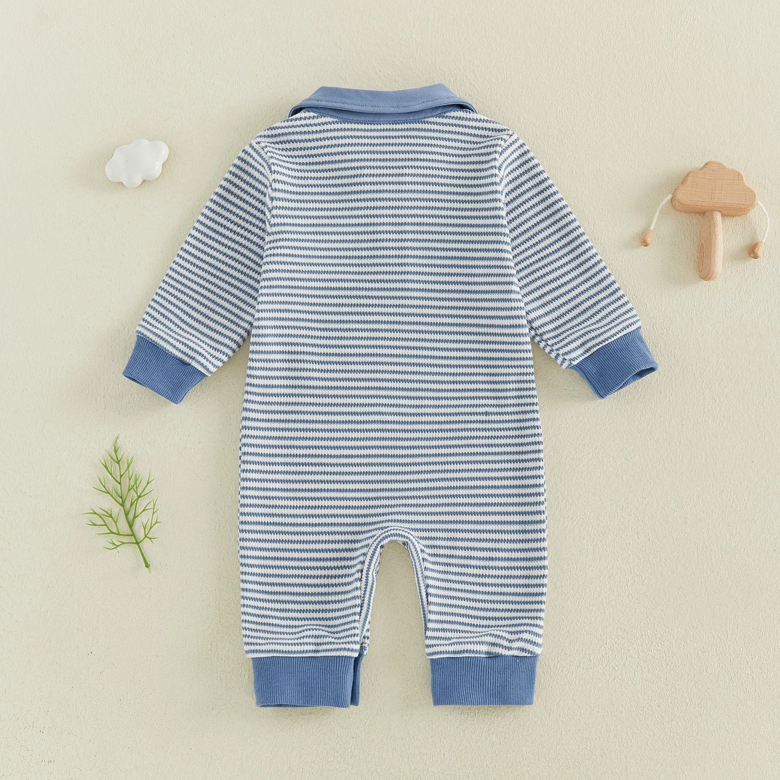 LITTLE MAN Collared Striped Jumpsuit