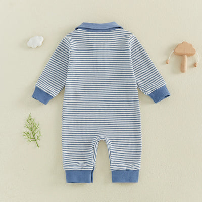 LITTLE MAN Collared Striped Jumpsuit