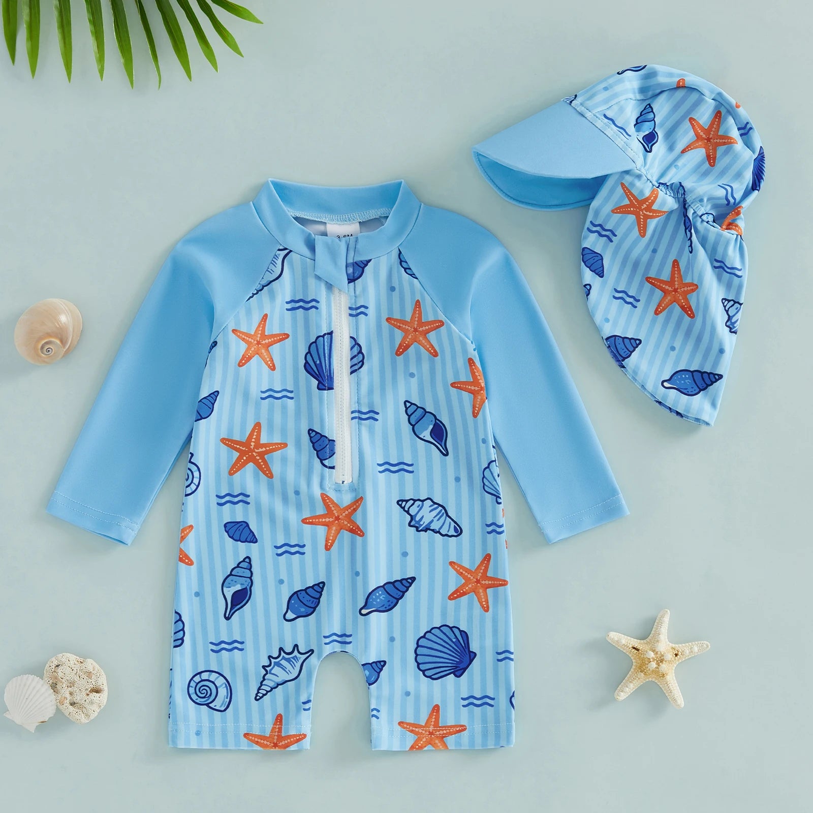 SEA SHELLS Swimsuit with Sun Hat