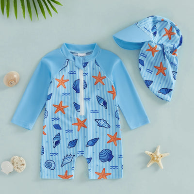 SEA SHELLS Swimsuit with Sun Hat