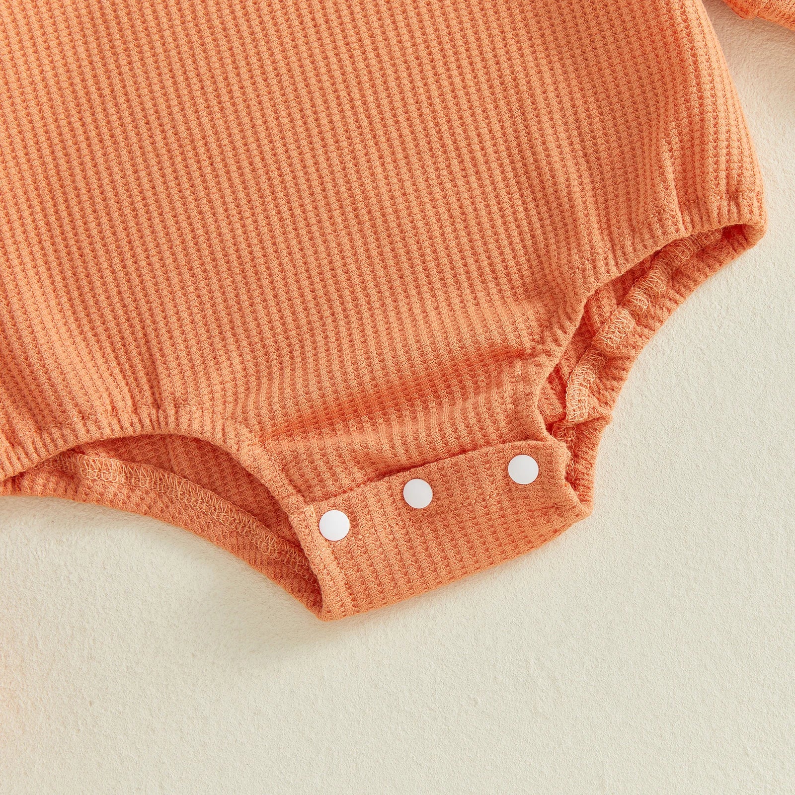 PUMPKIN Waffle Knit Long-Sleeve Onesie