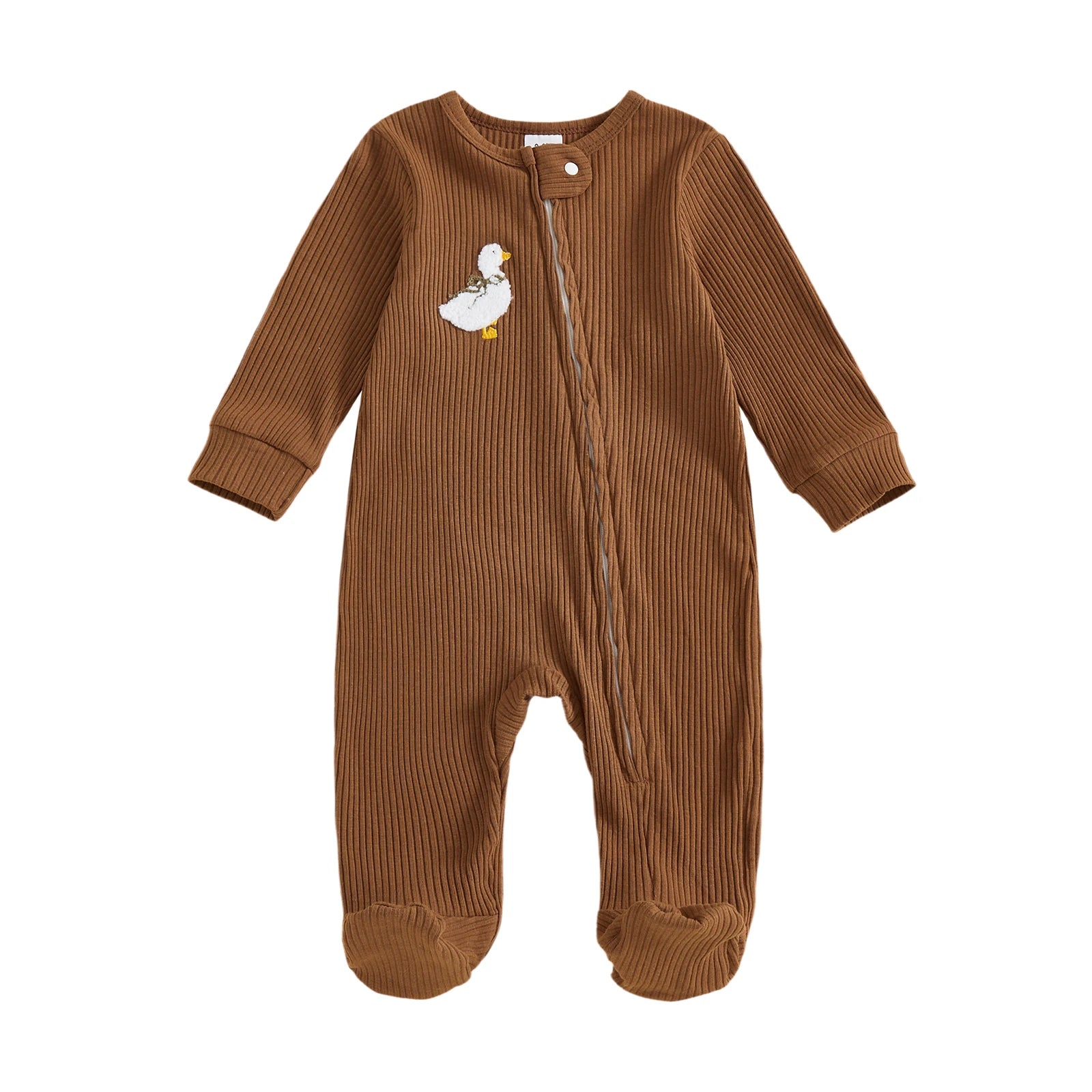 SLEEPY HEAD Ribbed Footed Jumpsuit