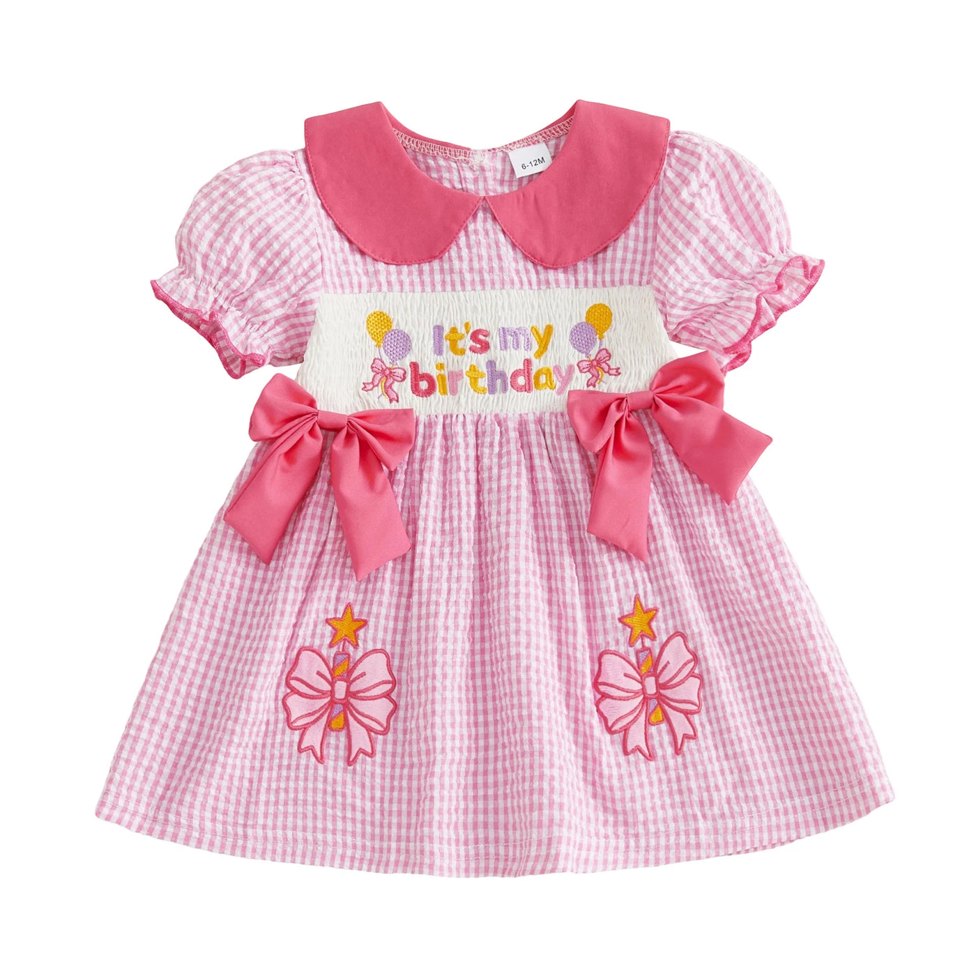 IT'S MY BIRTHDAY Pink Checkered Dress