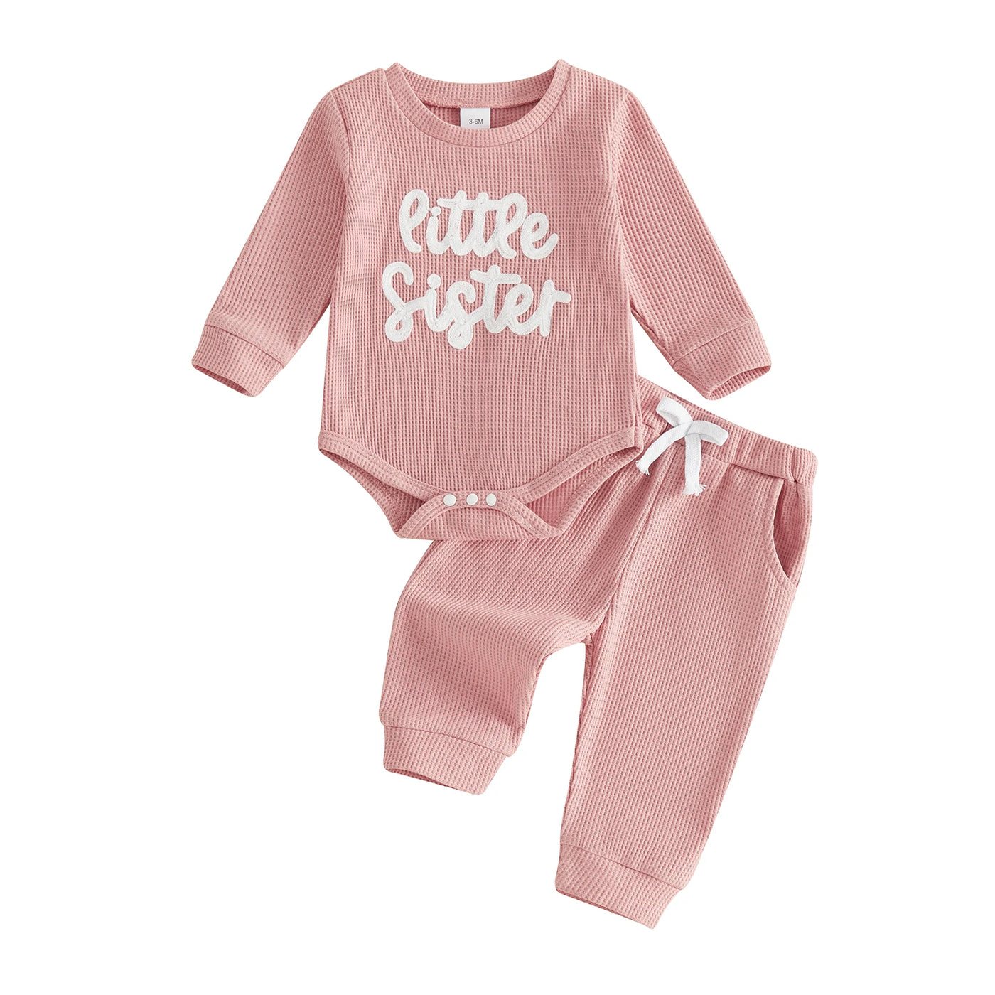 LITTLE SISTER Waffle Knit Outfit