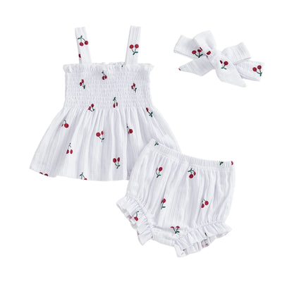 SWEET CHERRY Smocked Summer Outfit