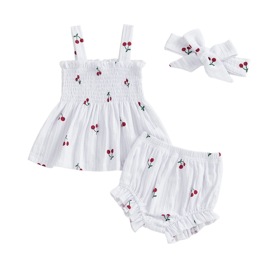 SWEET CHERRY Smocked Summer Outfit