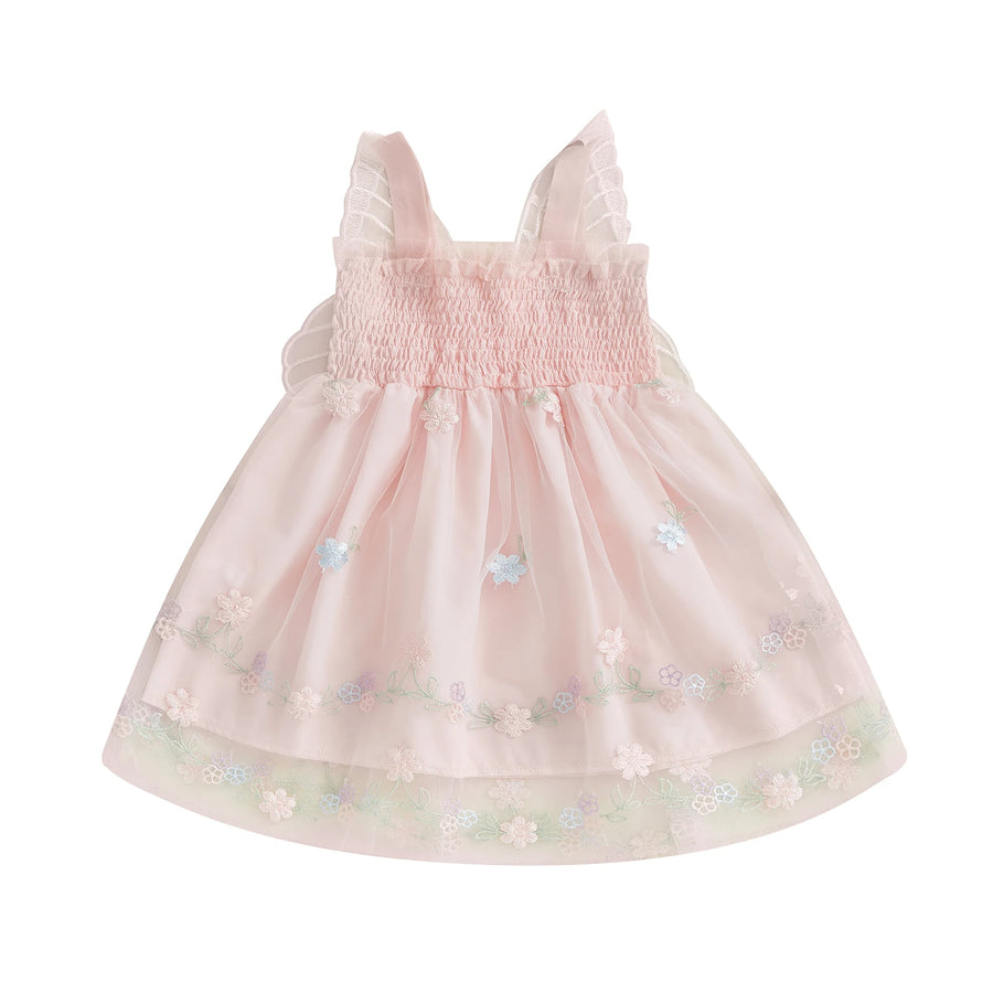 BUTTERFLY Pink Smocked Dress