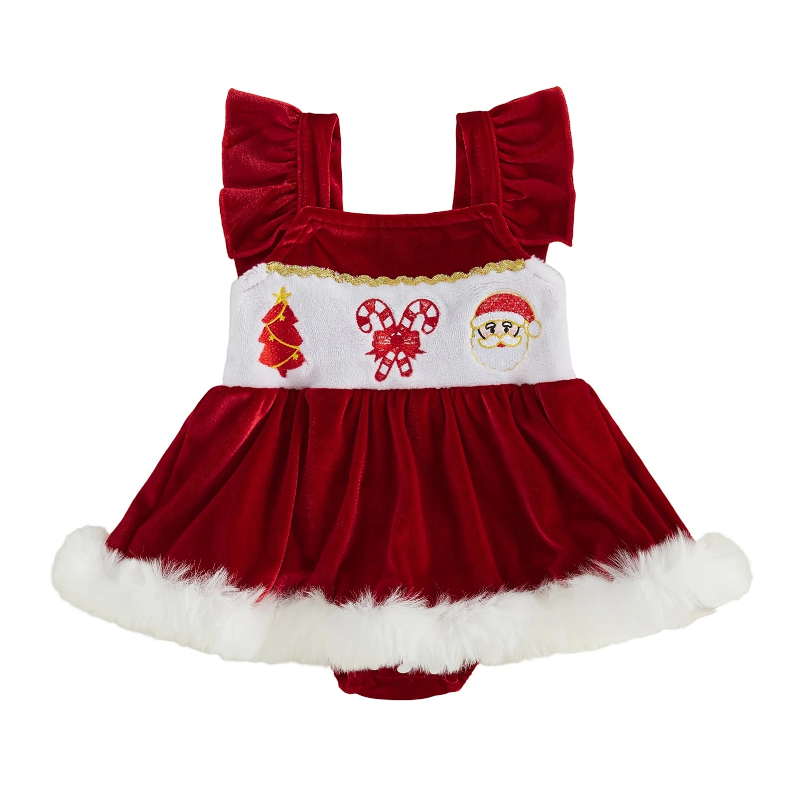 CHRISTMAS Velvet Romper Dress