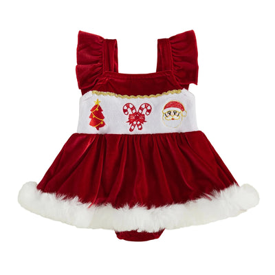 CHRISTMAS Velvet Romper Dress