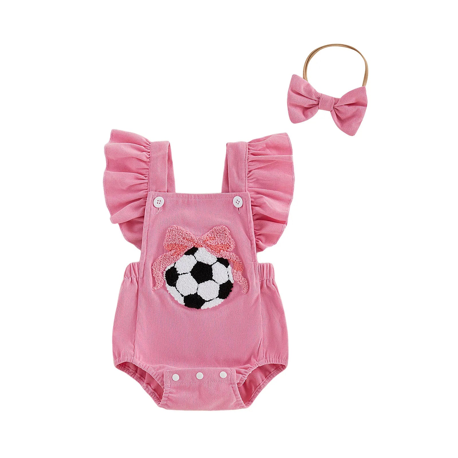 SOCCER Corduroy Ruffle Romper