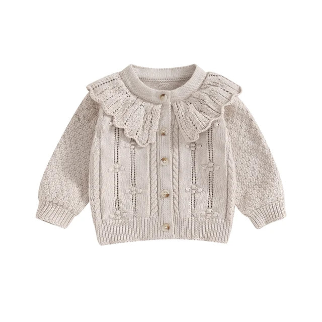 EMMELINE Ruffle Collar Cardigan - Hazel & Bo