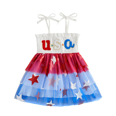 USA Smocked Star Dress