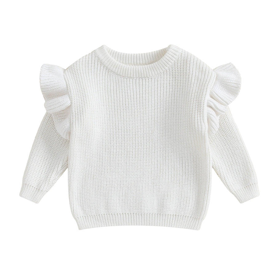 AUDREY Ruffle Sleeve Knitted Sweater