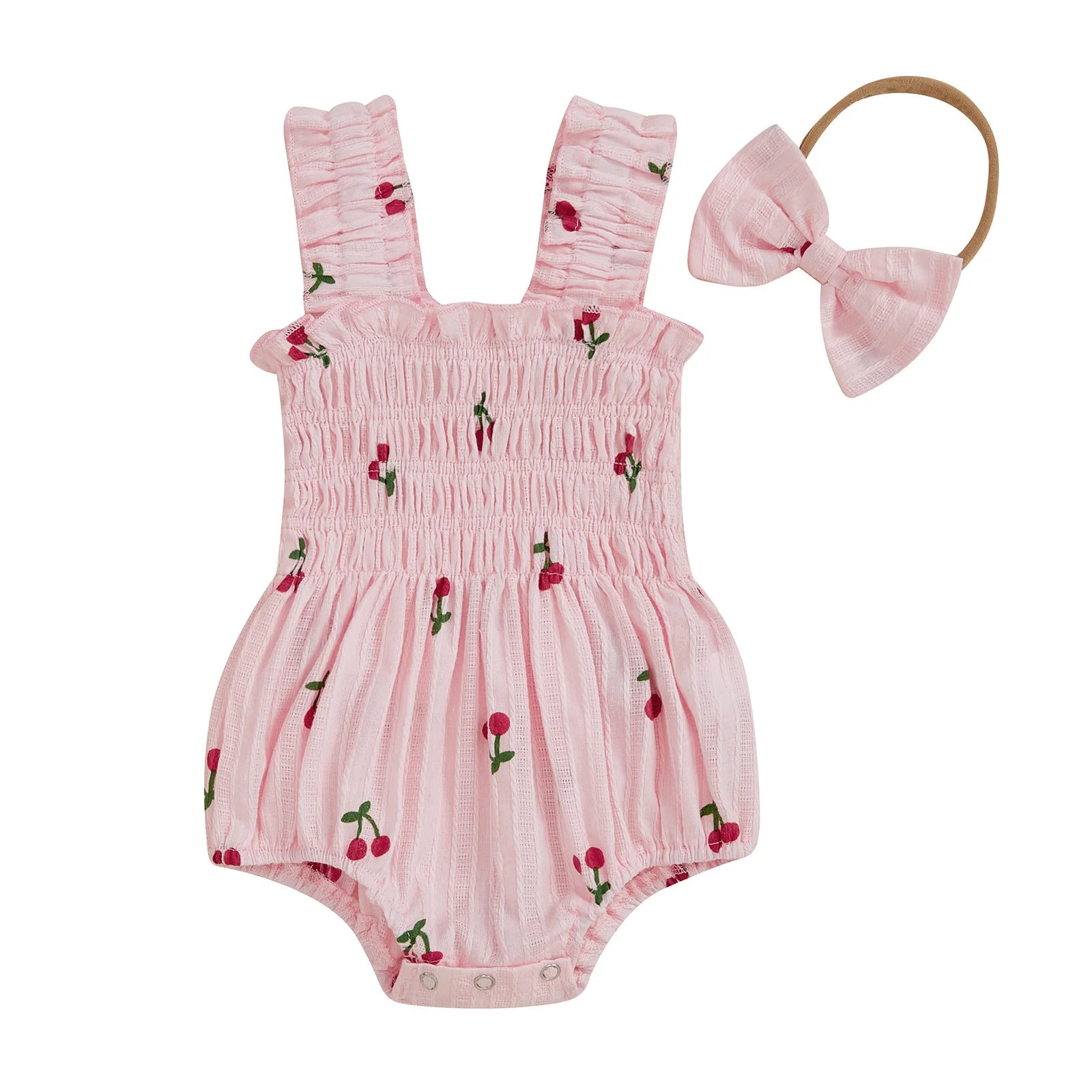 CHERRIES Smocked Romper