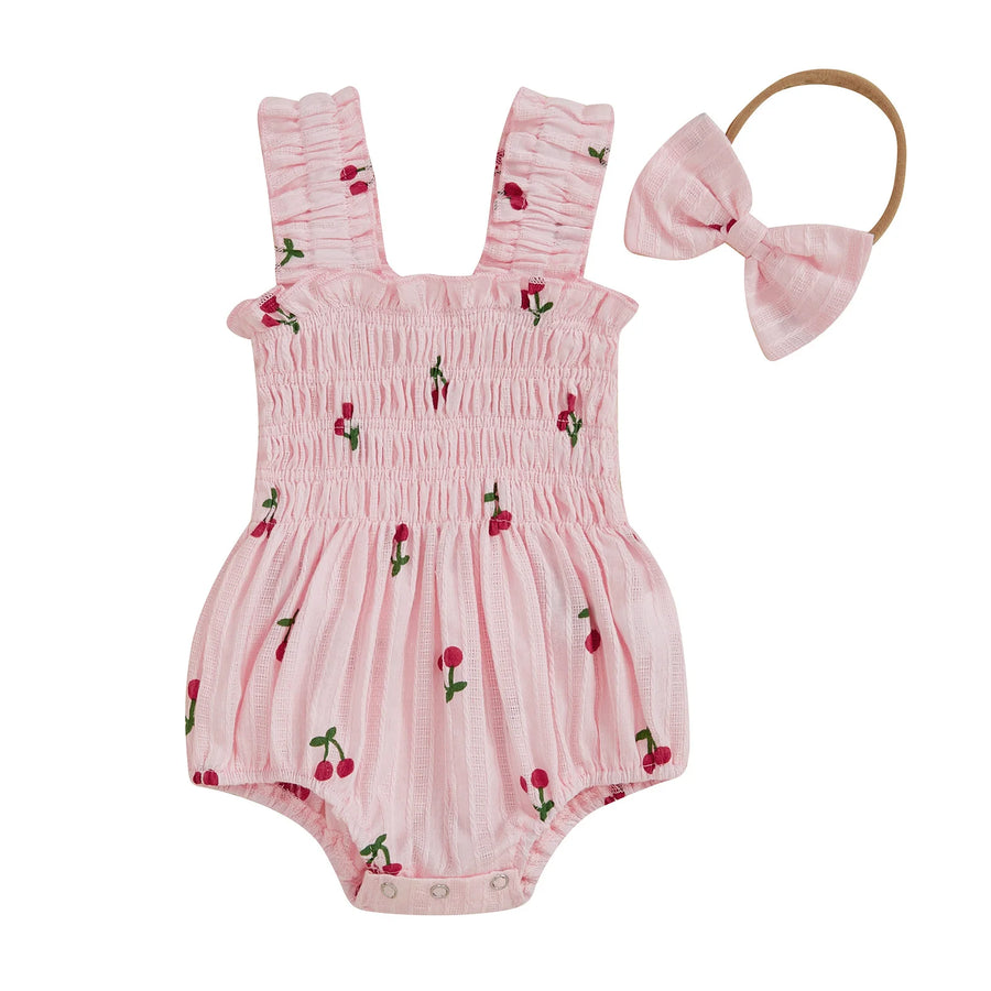 CHERRIES Smocked Romper