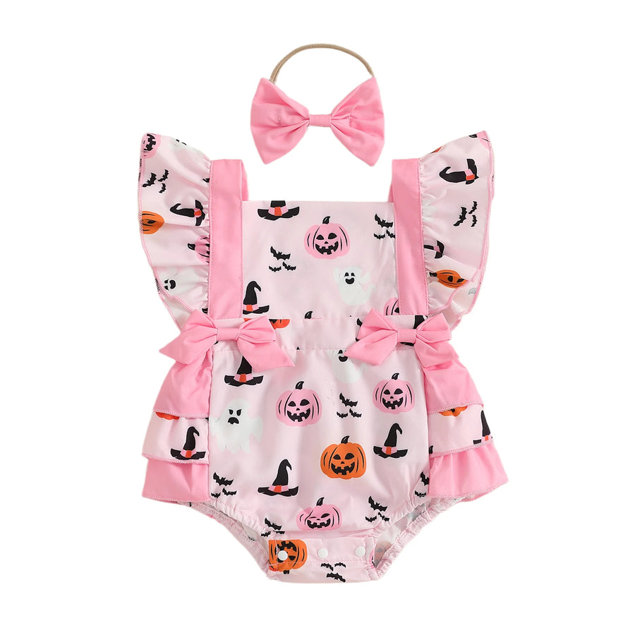 HAPPY LITTLE PUMPKIN Bowtie Romper