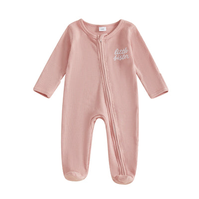 LITTLE SISTER/BROTHER Footed Jumpsuit