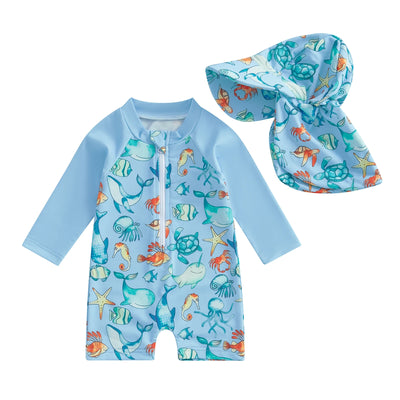 SEA BREEZE Swimsuit with Sun Hat