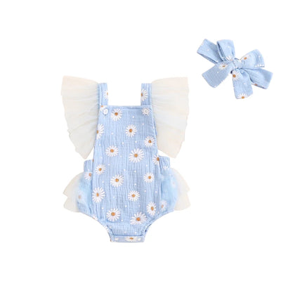 DAISY Tulle Angel Sleeve Romper