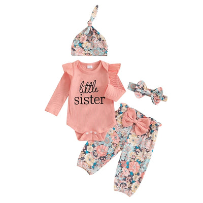 LITTLE SISTER Floral Bowtie Outfit