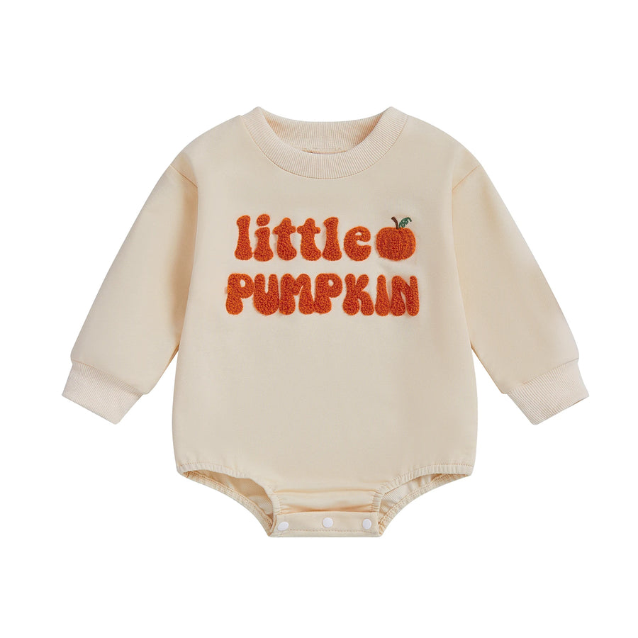 LITTLE PUMPKIN Plush Long-Sleeve Onesie