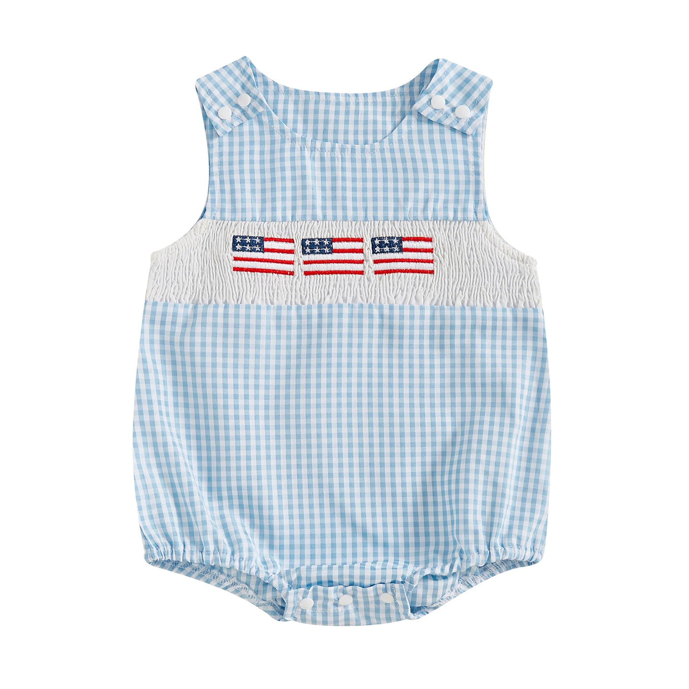 USA Checkered Romper