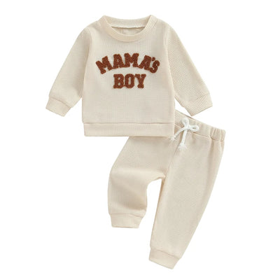 MAMA'S BOY Waffle Knit Outfit