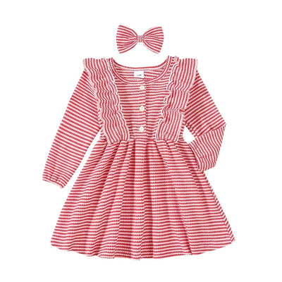 BELLE Striped Ruffle Dress