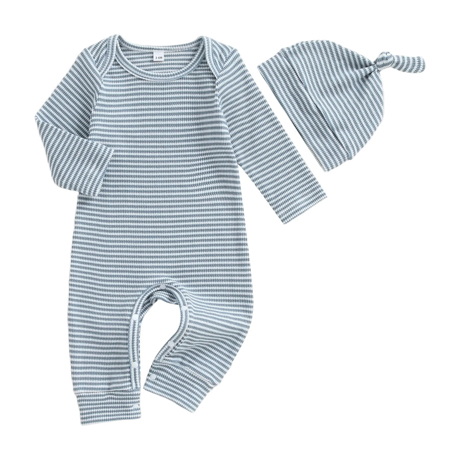 LOGAN Striped Jumpsuit with Beanie