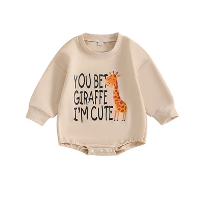 YOU BET GIRAFFE I'M CUTE Long-Sleeve Onesie