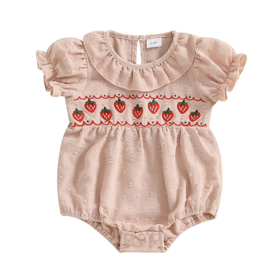 STRAWBERRIES Embroidered Romper