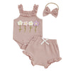 FLOWERS Ruffle Waffle Knit Outfit