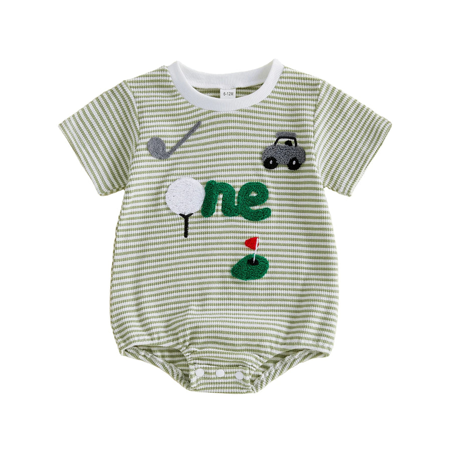 ONE Golf Striped Onesie