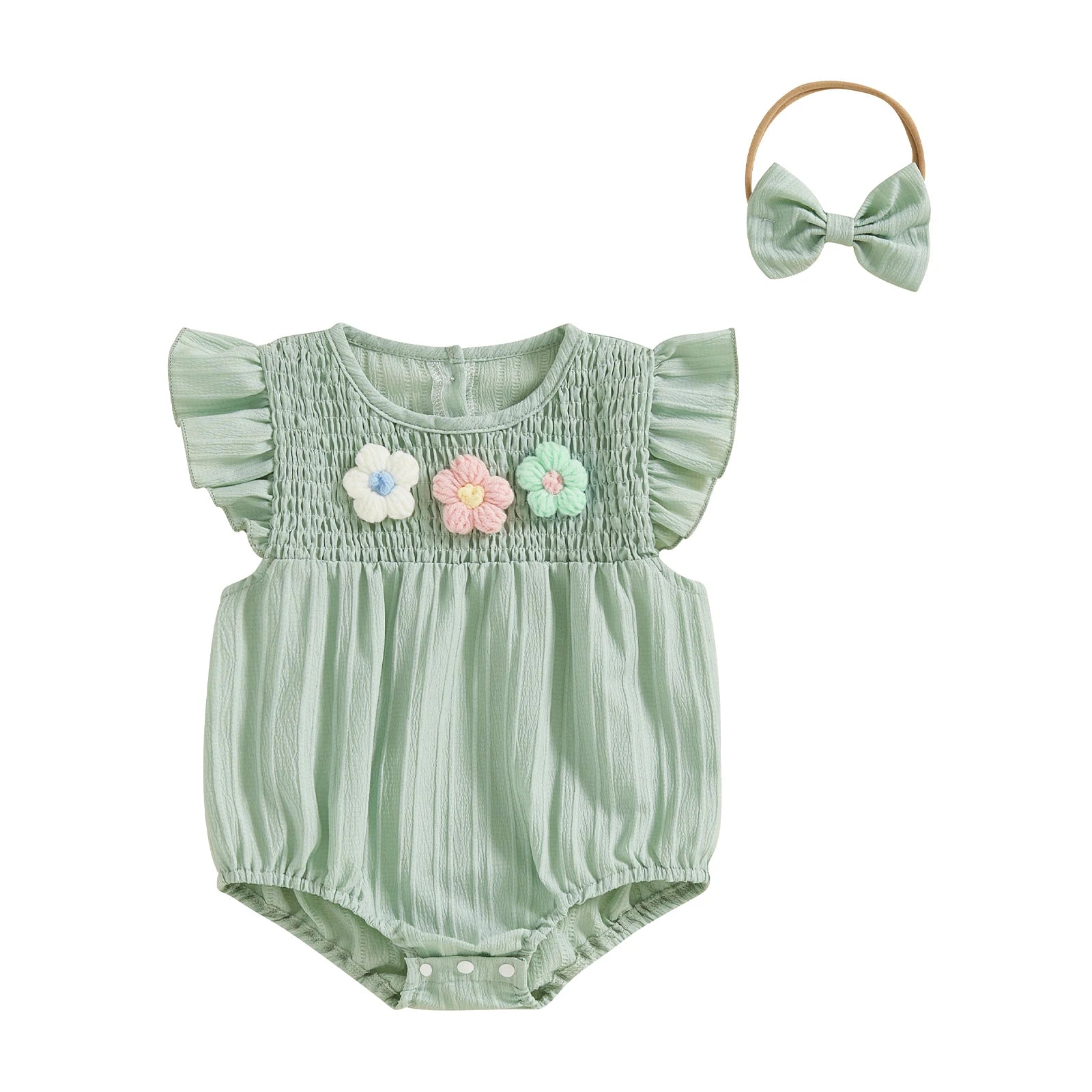 FLOWERS Smocked Romper