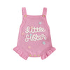 LITTLE SISTER Knitted Floral Romper