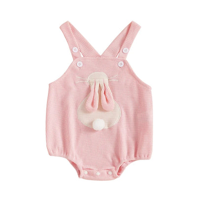 LITTLE BUNNY Waffle Knit Romper