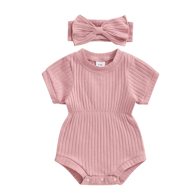 NOLA Ribbed Romper with Headband
