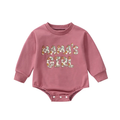 MAMA'S GIRL Floral Long-Sleeve Onesie