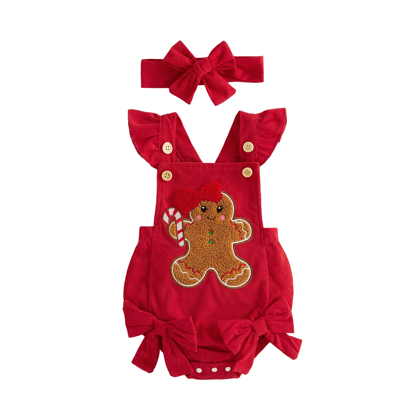 GINGERBREAD GIRL Corduroy Romper