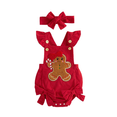 GINGERBREAD GIRL Corduroy Romper