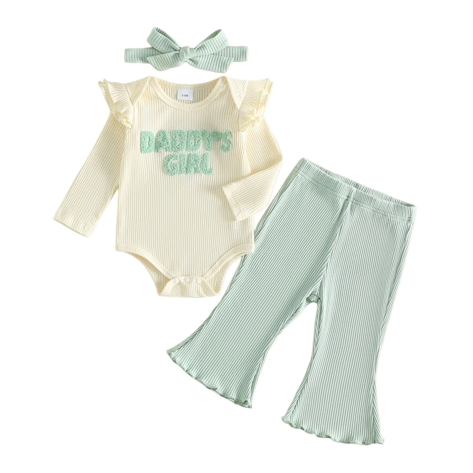 DADDY'S GIRL Ribbed Bellbottom Outfit