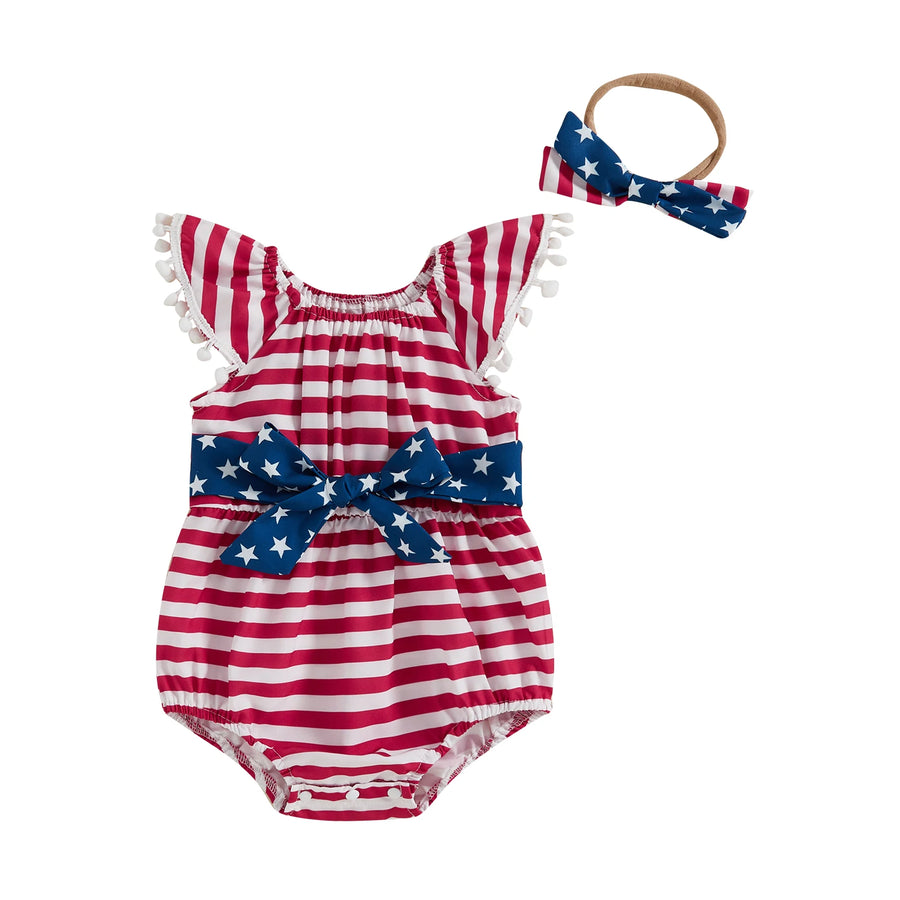STARS & STRIPES Tassel Romper