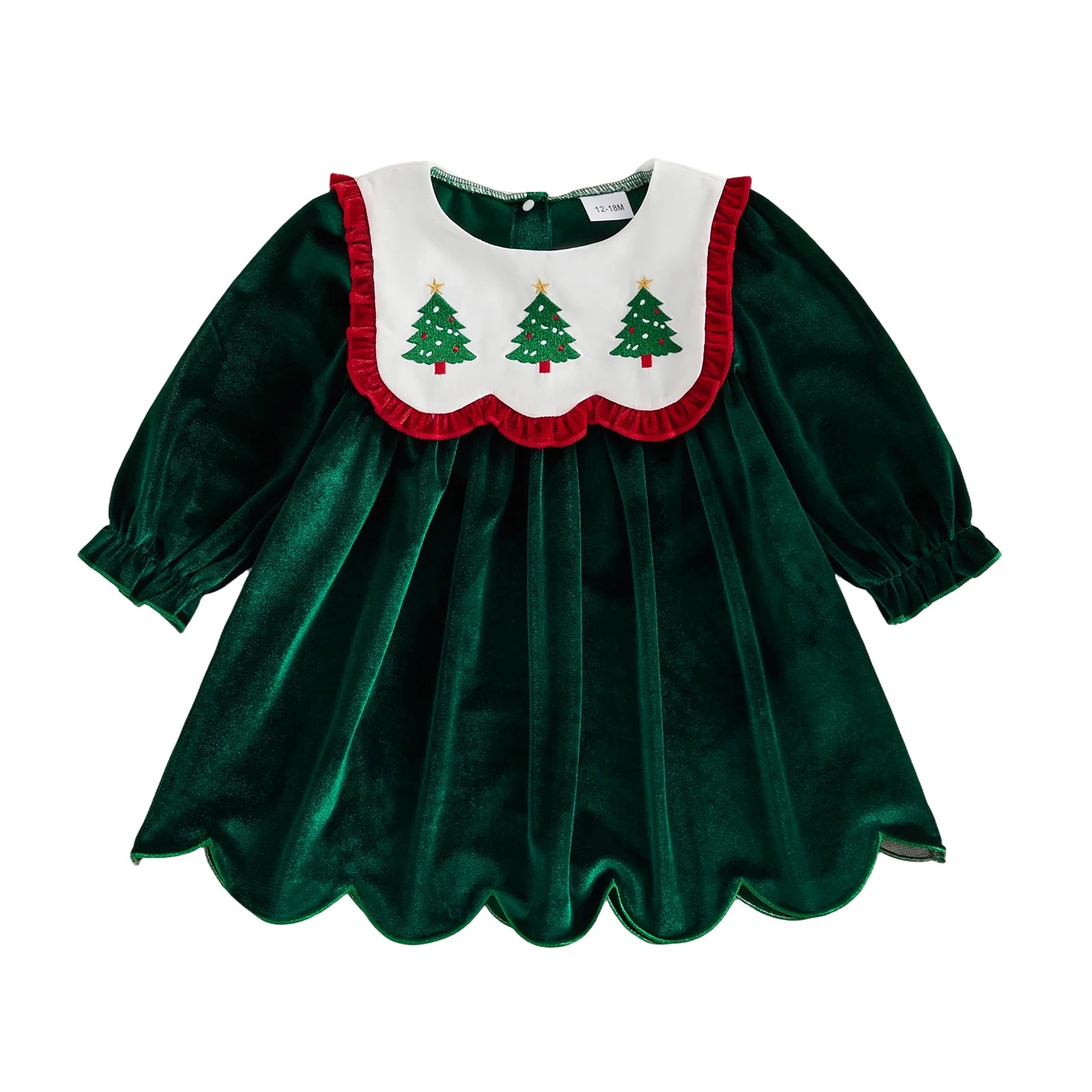 CHRISTMAS TREE Velvet Collar Dress
