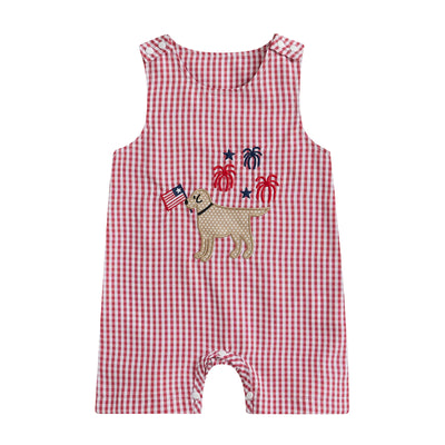 PATRIOTIC PUP Checkered Jumpsuit