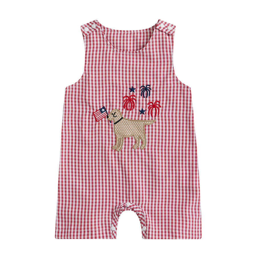 PATRIOTIC PUP Checkered Jumpsuit