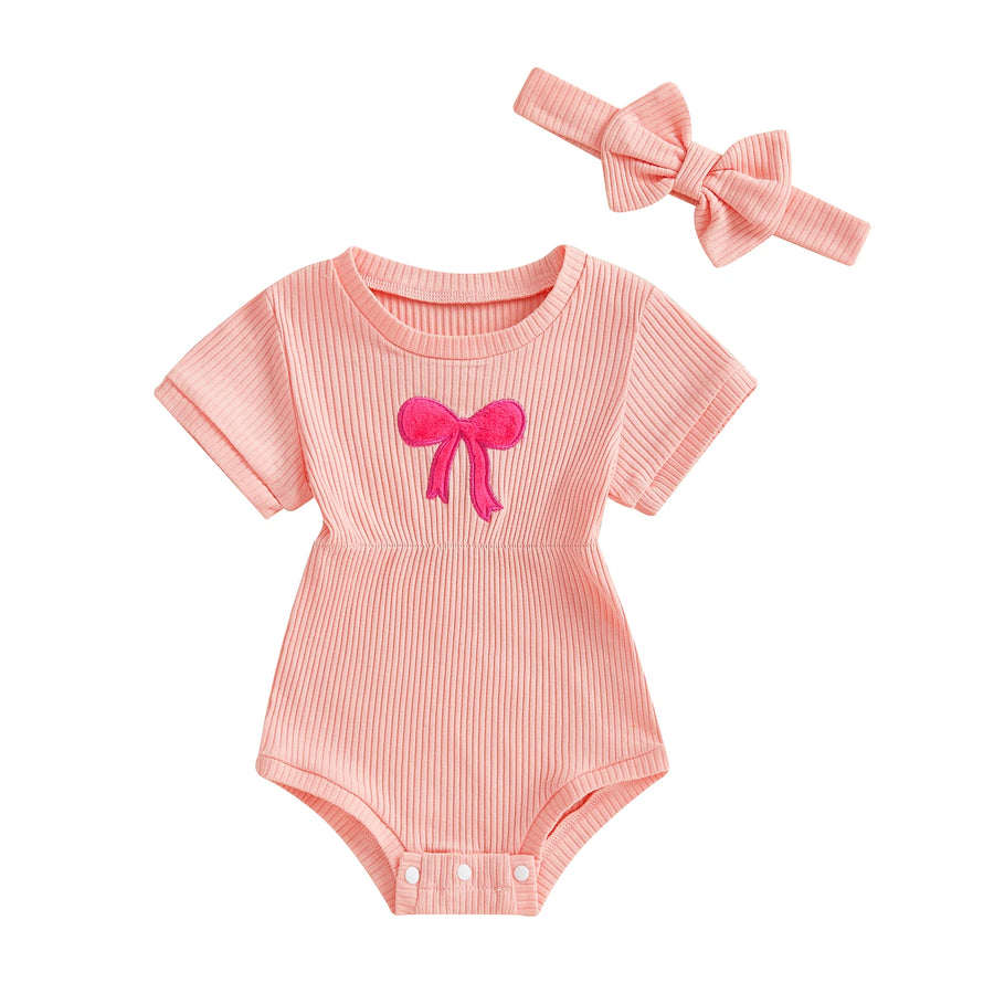 DOLLY Ribbed Romper with Headband