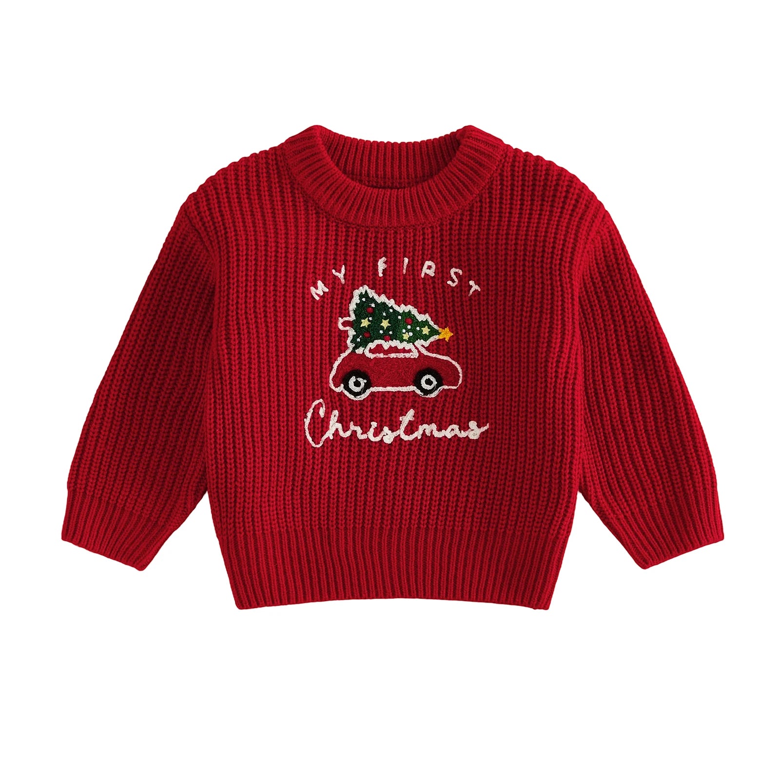MY FIRST CHRISTMAS Car Knitted Sweater