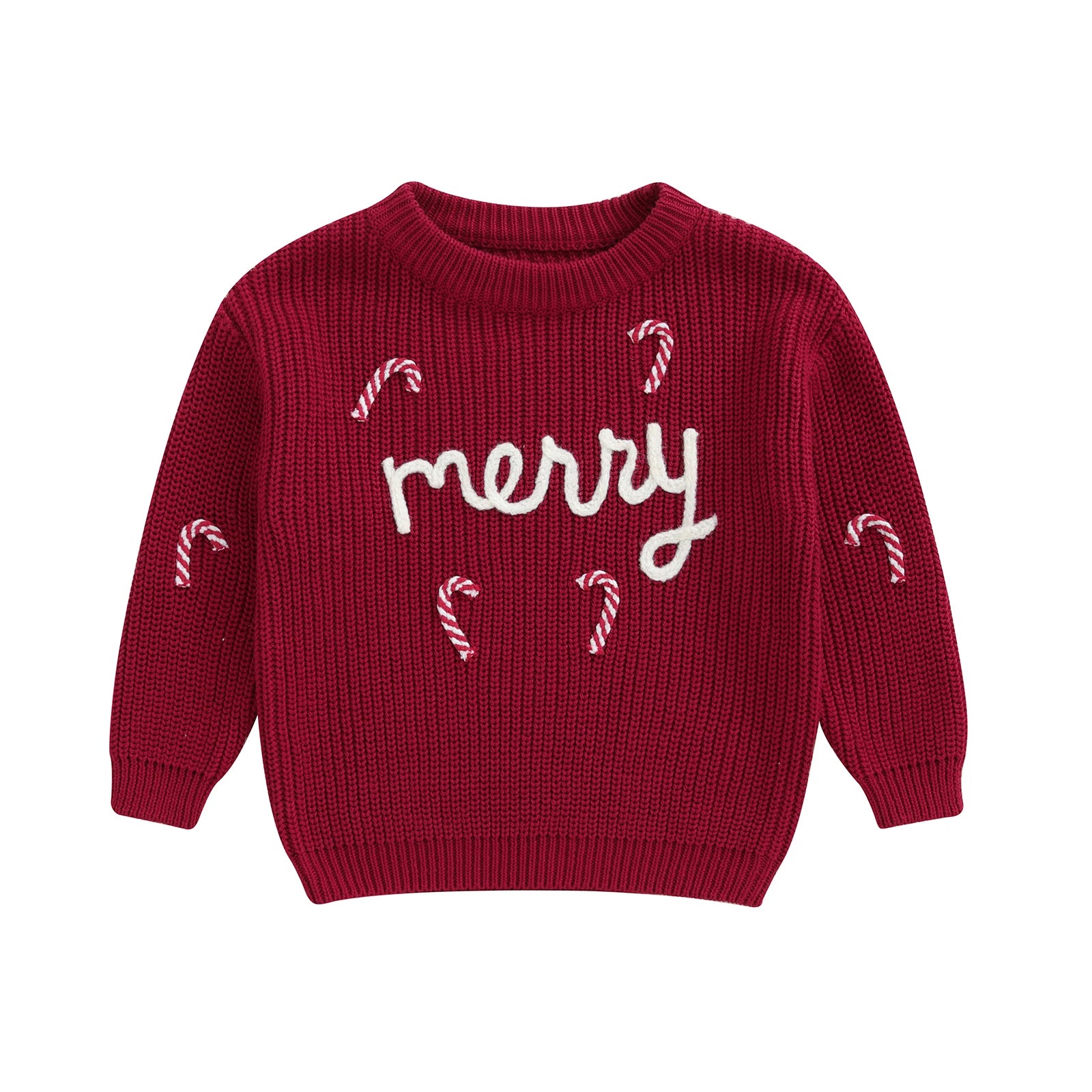 MERRY Candy Cane Knitted Sweater