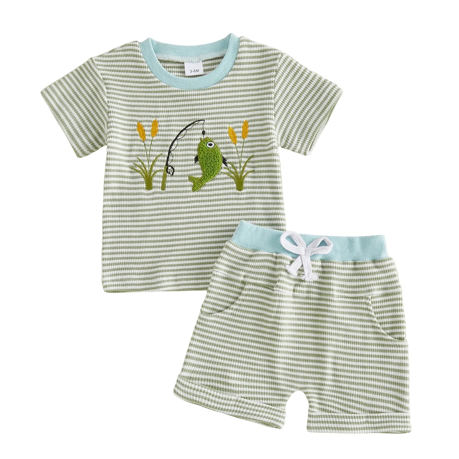 LET'S GO FISHING Striped Outfit