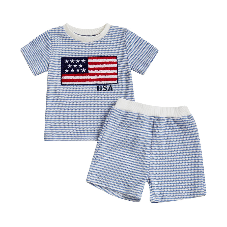 USA FLAG Striped Summer Outfit